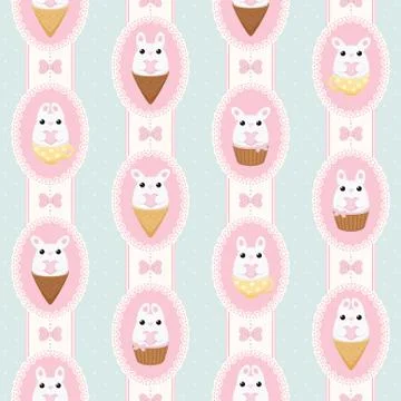 Vector flat creative bunny card 스톡 일러스트