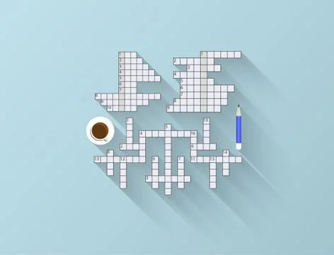 Vector flat crossword with long shadow. Eps10 Illustrazione stock