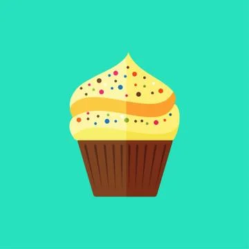 Vector flat cupcake Stock Illustration