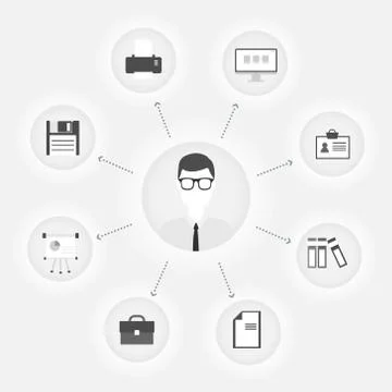 Vector flat customer office concept Stock Illustration
