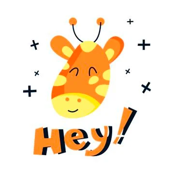 Vector flat cute giraffe illustration Stock Illustration