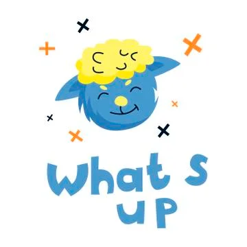 Vector flat cute sheep illustration Stock Illustration