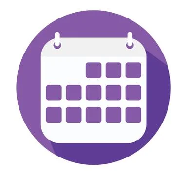 Vector flat daily calendar icon with color background Stock Illustration