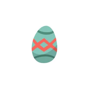 Vector flat decorated easter egg icon isolated Stock Illustration