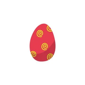 Vector flat decorated easter egg icon isolated Illustrazione stock