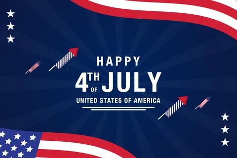 Vector flat design of American day 4th of July background Stock Illustration