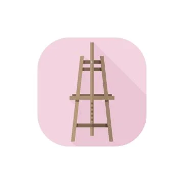 Vector Flat Design Artist Easel Stock Illustration