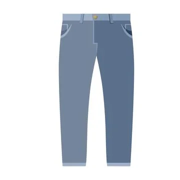Vector Flat Design Blue Jeans Stock Illustration