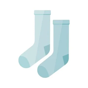 Vector Flat Design Blue Socks Stock Illustration