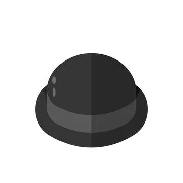 Vector Flat Design Bowler Hat Stock Illustration
