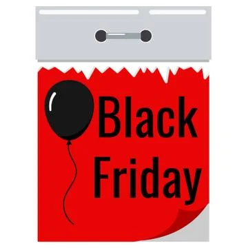 Vector flat design cartoon illustration black friday sale day tear-off paper  Stock Illustration