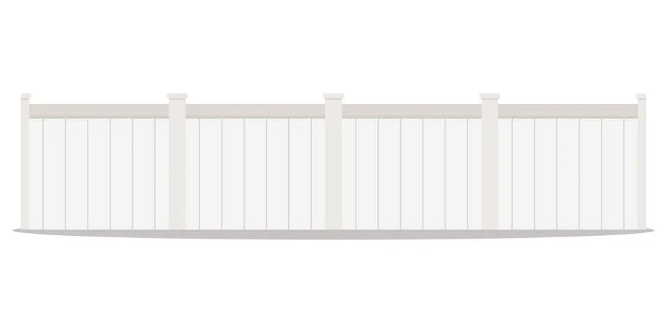 Vector flat design cartoon style illustration of a long row of white wood str Stock Illustration
