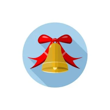 Vector flat design Christmas Bell Stock Illustration
