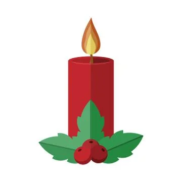 Vector flat design Christmas Candle Stock Illustration