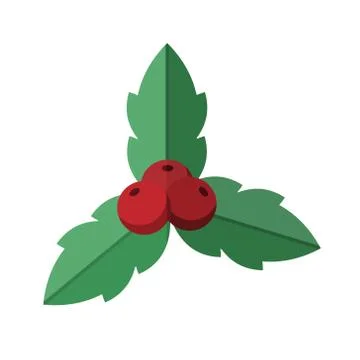 Vector flat design Christmas Holly Berry Stock Illustration