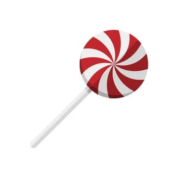Vector flat design Christmas Red Swirl Lollipop Stock Illustration