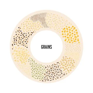 Vector flat design of different grains Stock Illustration