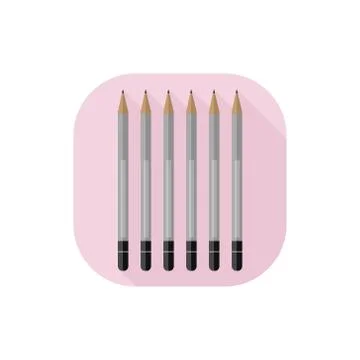 Vector Flat Design Drawing Pencils Stock Illustration