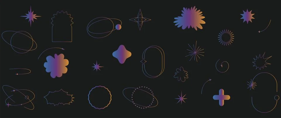 Vector flat design elements. Collection of abstract graphic geometric symbols イラスト素材