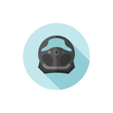 Vector flat design Gaming Steering Wheel Stock Illustration