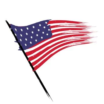 Vector flat design grunge American flag Stock Illustration