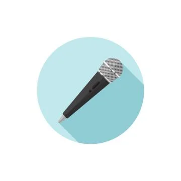 Vector flat design Handheld Microphone Stock Illustration