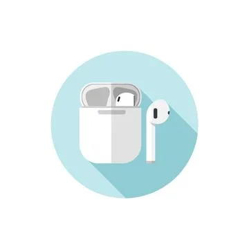 Vector flat design icon Airpods Stock Illustration