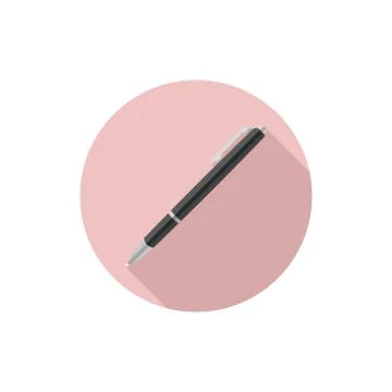 Vector flat design icon Ballpoint Pen Stock Illustration