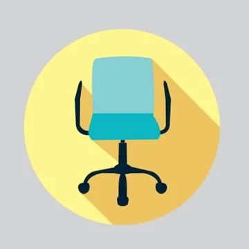 Vector flat design icon of a chair Stock Illustration