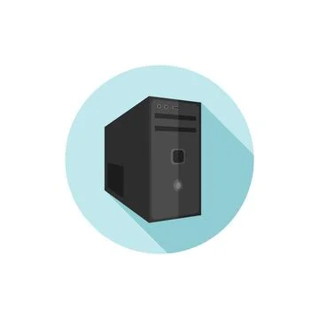 Vector flat design icon Computer Case Stock Illustration