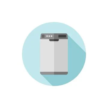 Vector flat design icon Dishwasher Stock Illustration