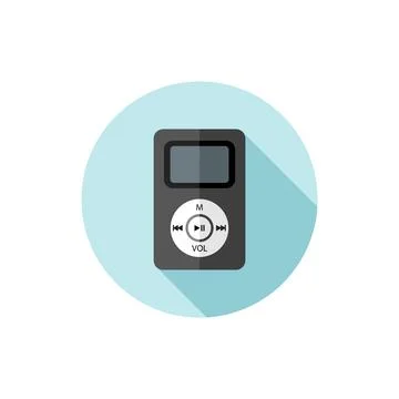Vector flat design icon mp3 Stock Illustration