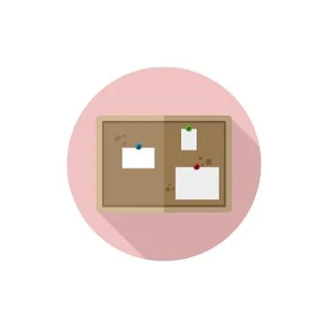 Vector flat design icon Notice Board Stock Illustration