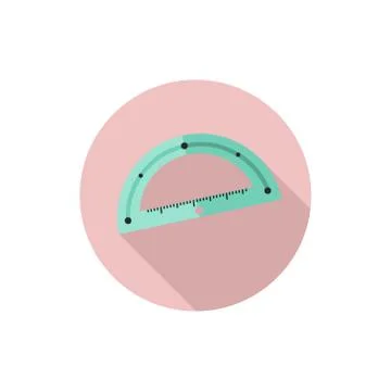 Vector flat design icon Protractor Stock Illustration