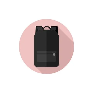 Vector flat design icon School Backpack Stock Illustration