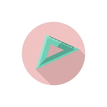 Vector flat design icon Triangle Ruler Stock Illustration