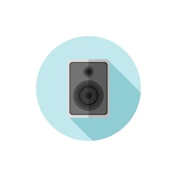 Vector flat design icon In-wall Speaker Stock Illustration