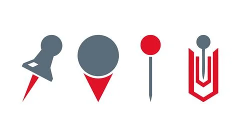 Vector of Flat design location pins with different styles 库存插图