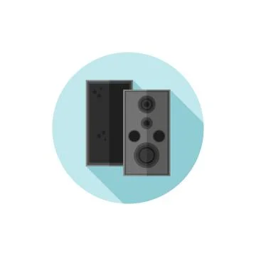Vector flat design loudspeaker reproductor Stock Illustration