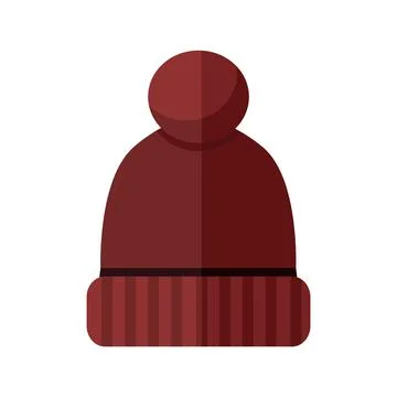Vector Flat Design Pompom Winter Hat Stock Illustration