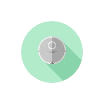Vector Flat Design Robotic Vacuum Stock Illustration