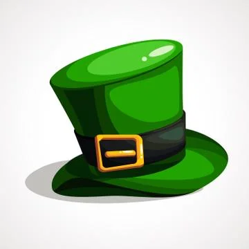 Vector flat design on Saint Patrick s Day leprechaun s green hat illustration Stock Illustration