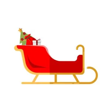 Vector flat design Santa's Sleigh Stock Illustration