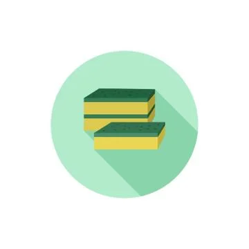 Vector Flat Design Scrub Sponge Stock Illustration
