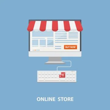 Vector flat design shopping concept Stock Illustration