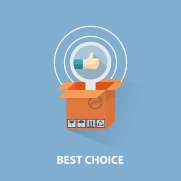 Vector flat design shopping concept and the best choice Stock Illustration