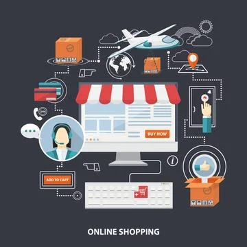 Vector flat design shopping concept Vector flat design shopping concept,bu... Stock Photos