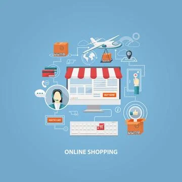 Vector flat design shopping concept Vector flat design shopping concept,bu... Stock Photos