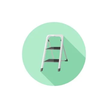 Vector Flat Design Step Ladder Stock Illustration