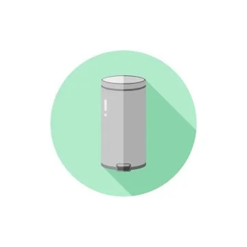 Vector Flat Design Step Trash Can Stock Illustration